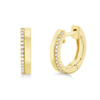 Diamond Accented Huggie Earrings 14k Yellow Gold (0.08ct)