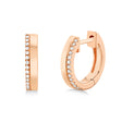Diamond Accented Huggie Earrings 14k Rose Gold (0.08ct)