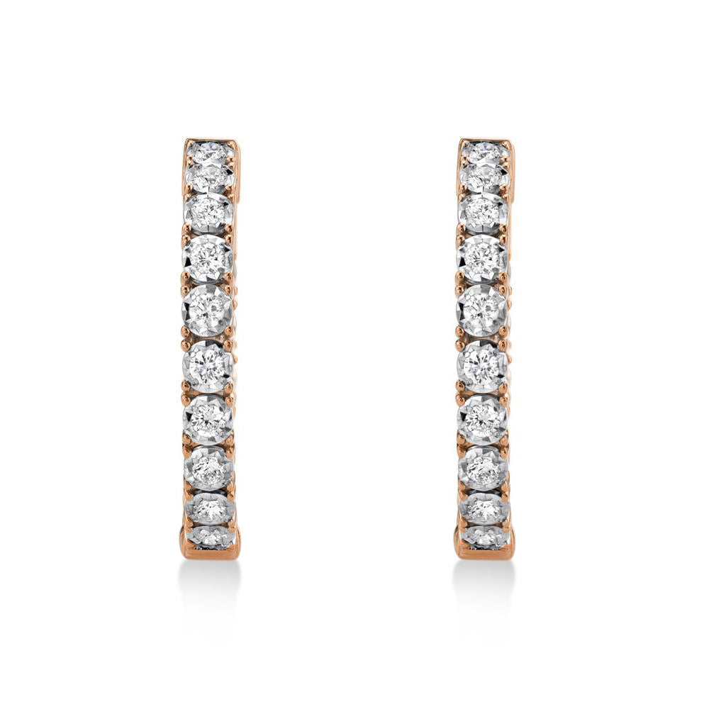 Diamond Inside Out Hoop Earrings 14k Rose Gold (2.65ct)