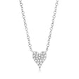 Diamond Pave Heart Necklace 14k White Gold (0.05ct)