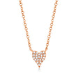 Diamond Pave Heart Necklace 14k Rose Gold (0.05ct)