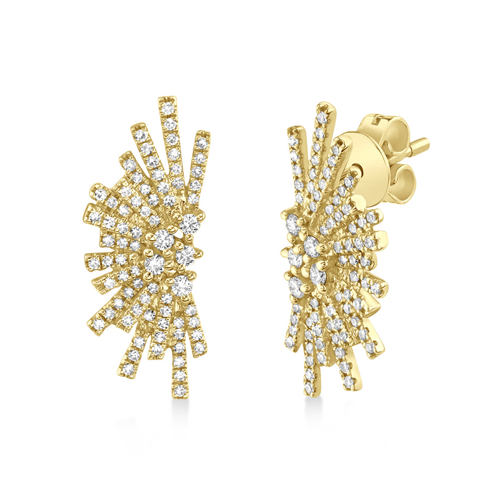 Diamond Abstract Statement Earrings 14k Yellow Gold (0.39ct)