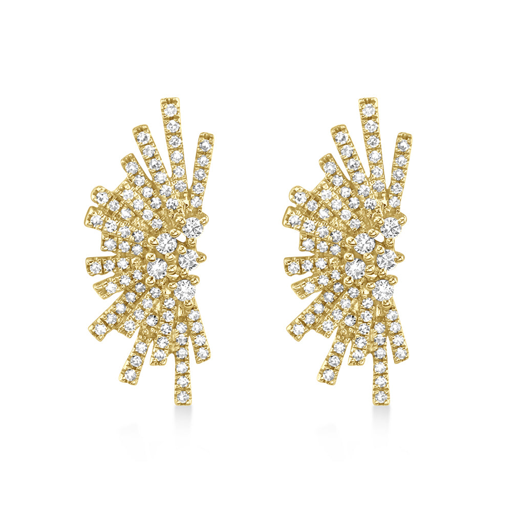 Diamond Abstract Statement Earrings 14k Yellow Gold (0.39ct)