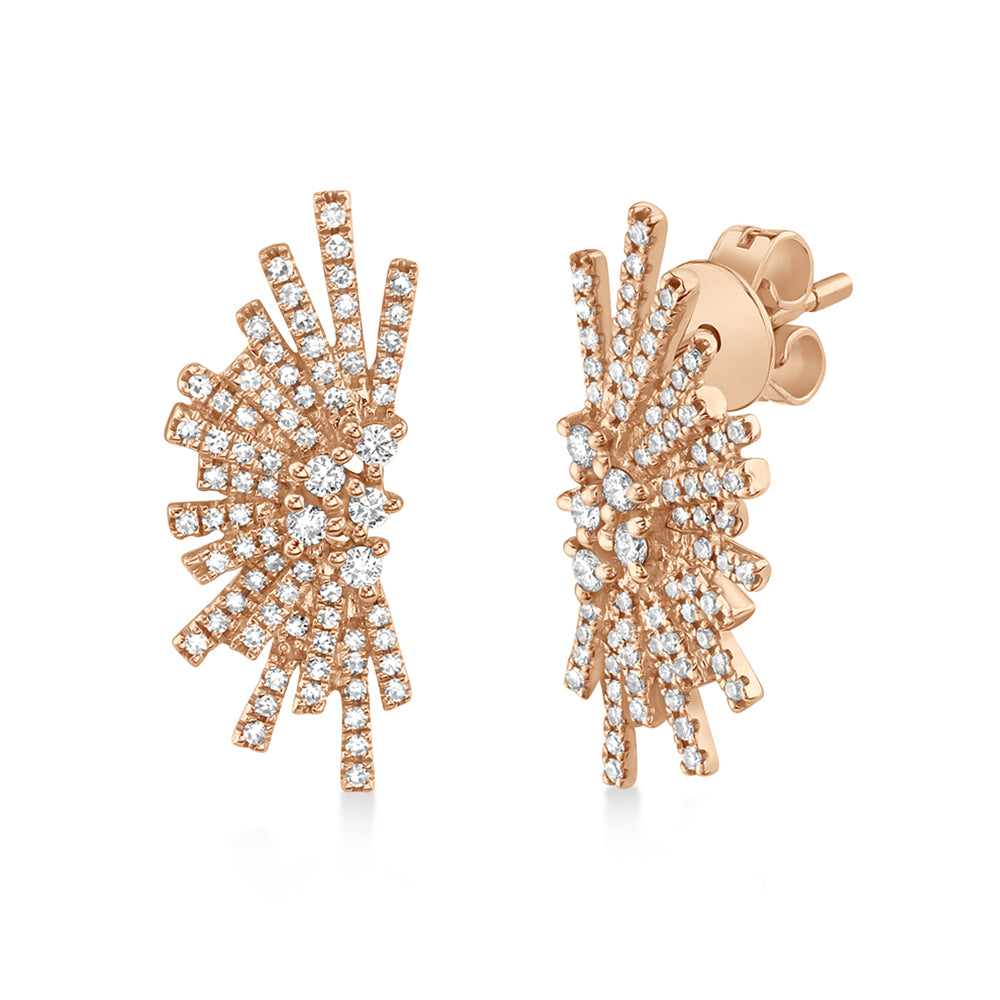 Diamond Abstract Statement Earrings 14k Rose Gold (0.39ct)