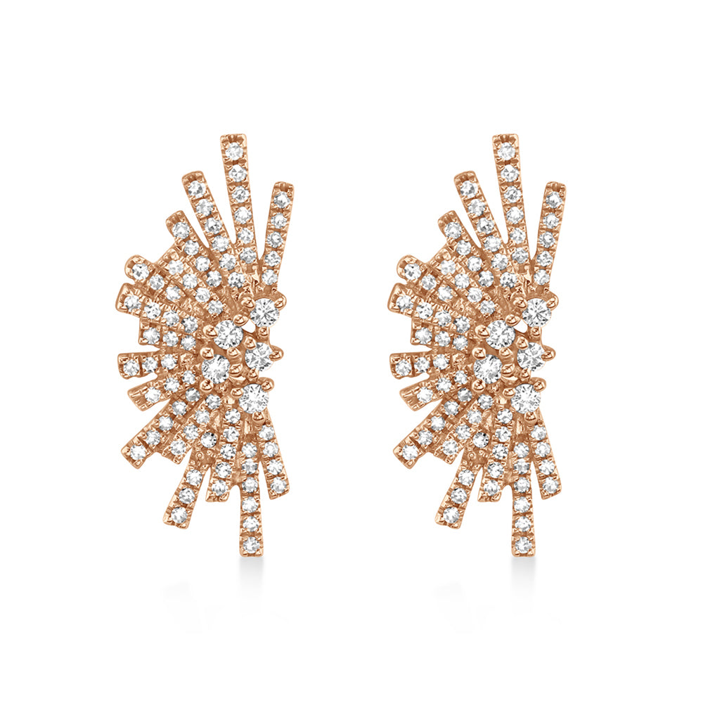 Diamond Abstract Statement Earrings 14k Rose Gold (0.39ct)