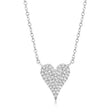 Diamond Pave Heart Pendant Necklace 14k White Gold (0.11ct)