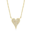 Diamond Pave Heart Pendant Necklace 14k Yellow Gold (0.11ct)
