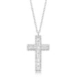 Diamond Baguette Cross Pendant Necklace 14k White Gold (0.31ct)
