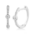 Diamond Bezel Huggie Earrings 14k White Gold (0.13ct)
