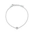 Diamond Pave Heart Link Bracelet 14k White Gold (0.05ct)