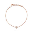 Diamond Pave Heart Link Bracelet 14k Rose Gold (0.05ct)