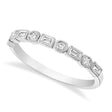 Antique Style Bezel Diamond Half Eternity Ring 14k White Gold (0.14ct)
