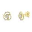 Diamond Love Knot Stud Earrings 14k Yellow Gold (0.32ct)