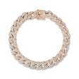 Diamond Pave Cuban Link Bracelet 14k Rose Gold (3.19ct)