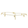 Round Diamond & Star Ankle Bracelet 14K Yellow Gold (0.16ct)