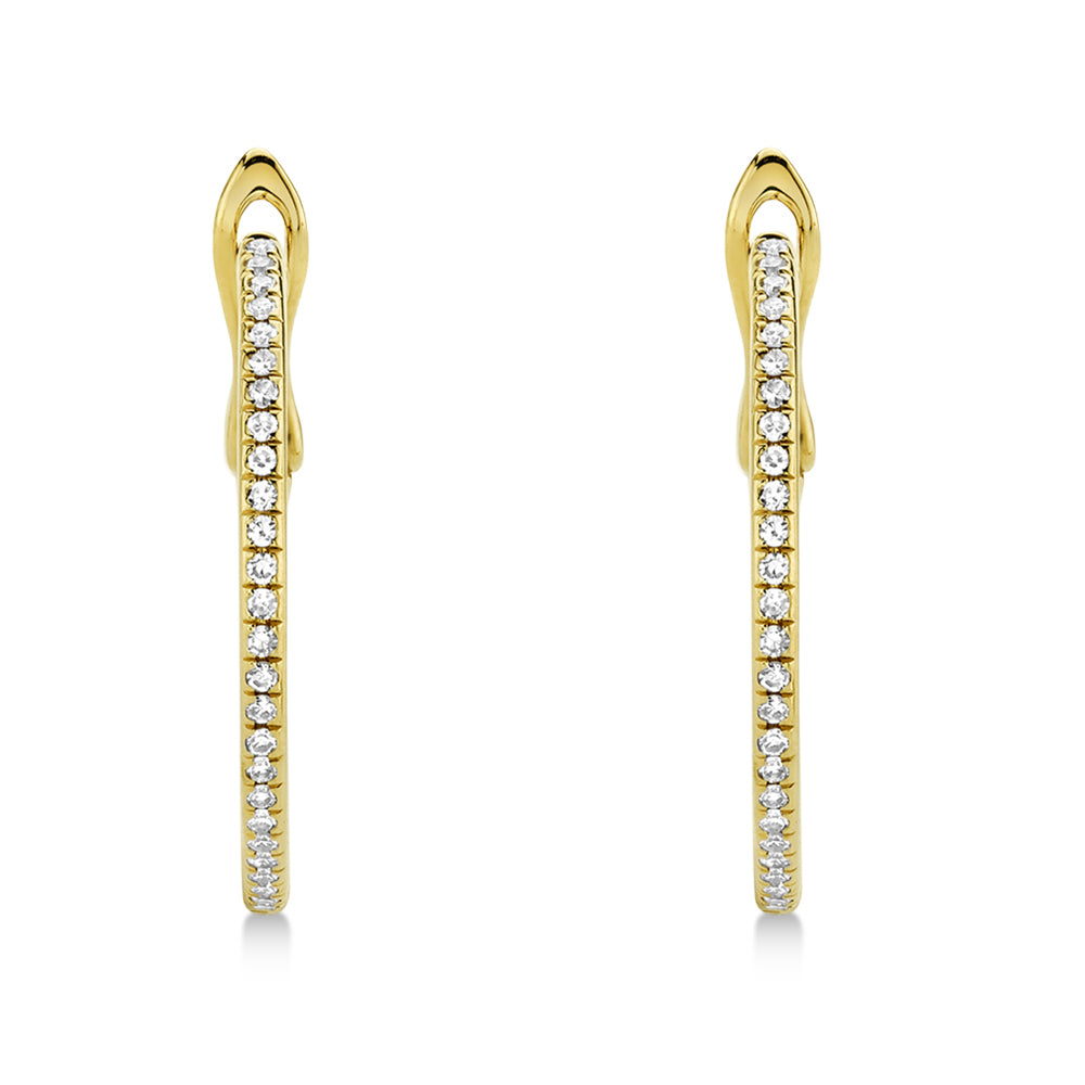 Diamond Mini Hoop Earrings 14k Yellow Gold (0.21ct)