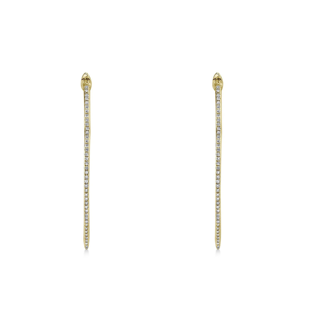 Diamond Inside Out Hoop Earrings 14k Yellow Gold (0.50ct)