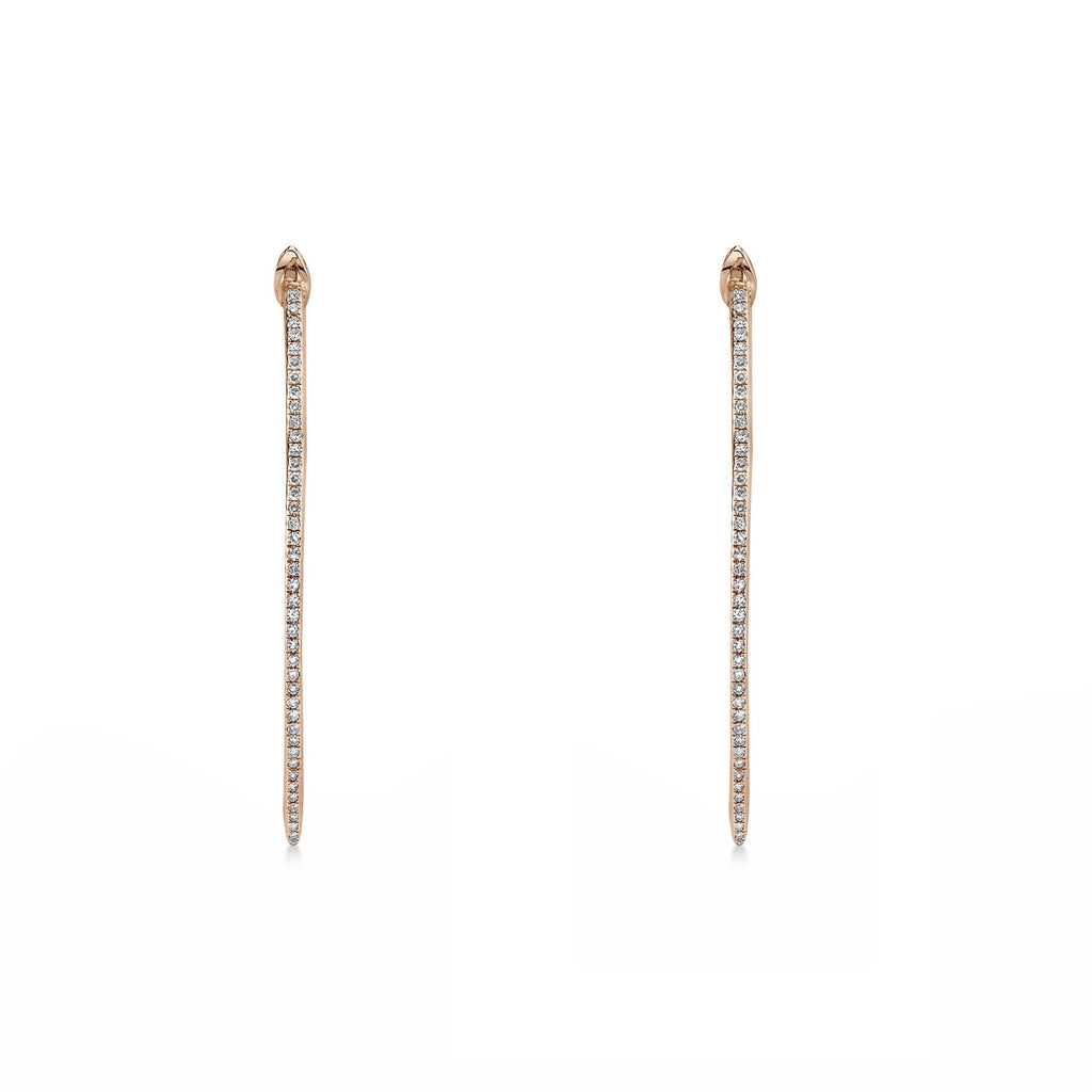 Diamond Inside Out Hoop Earrings 14k Rose Gold (0.50ct)