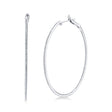 Diamond Thin Hoop Earrings 14k White Gold (0.66ct)