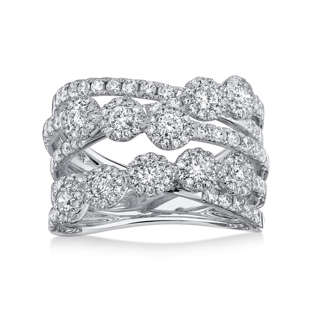 Diamond Cocktail Ring 14k White Gold (1.54ct)