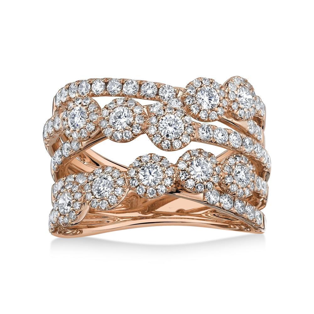Diamond Cocktail Ring 14k Rose Gold (1.54ct)