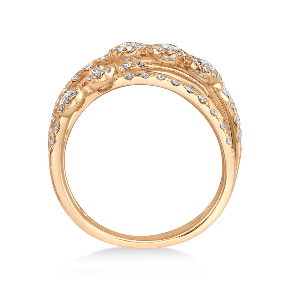Diamond Cocktail Ring 14k Rose Gold (1.54ct)