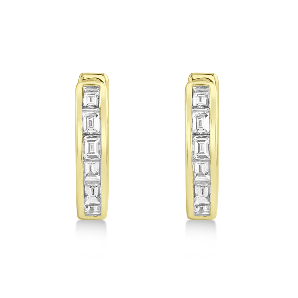 Diamond Baguette Huggie Earrings 14k Yellow Gold (0.33ct)