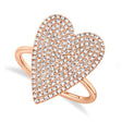 Diamond Pave Heart Ring 14k Rose Gold (0.56ct)
