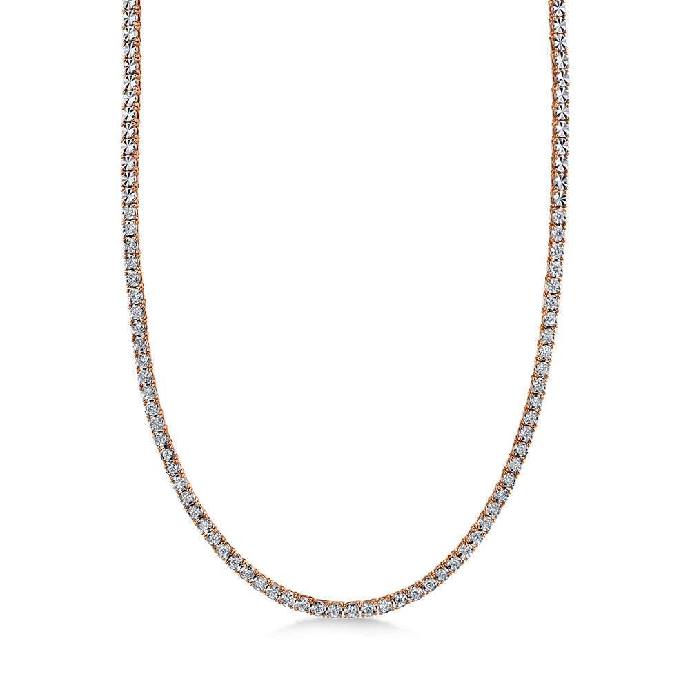 Diamond Tennis Necklace 14k Rose Gold (0.95ct)