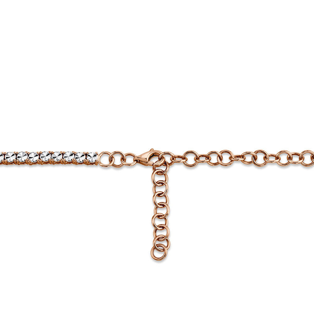 Diamond Tennis Necklace 14k Rose Gold (0.95ct)