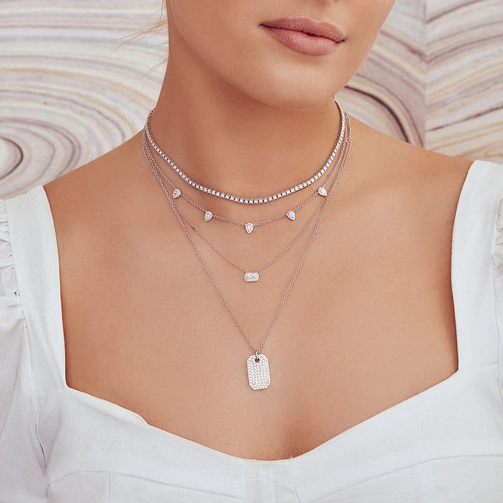 Diamond Tennis Necklace 14k Rose Gold (0.95ct)