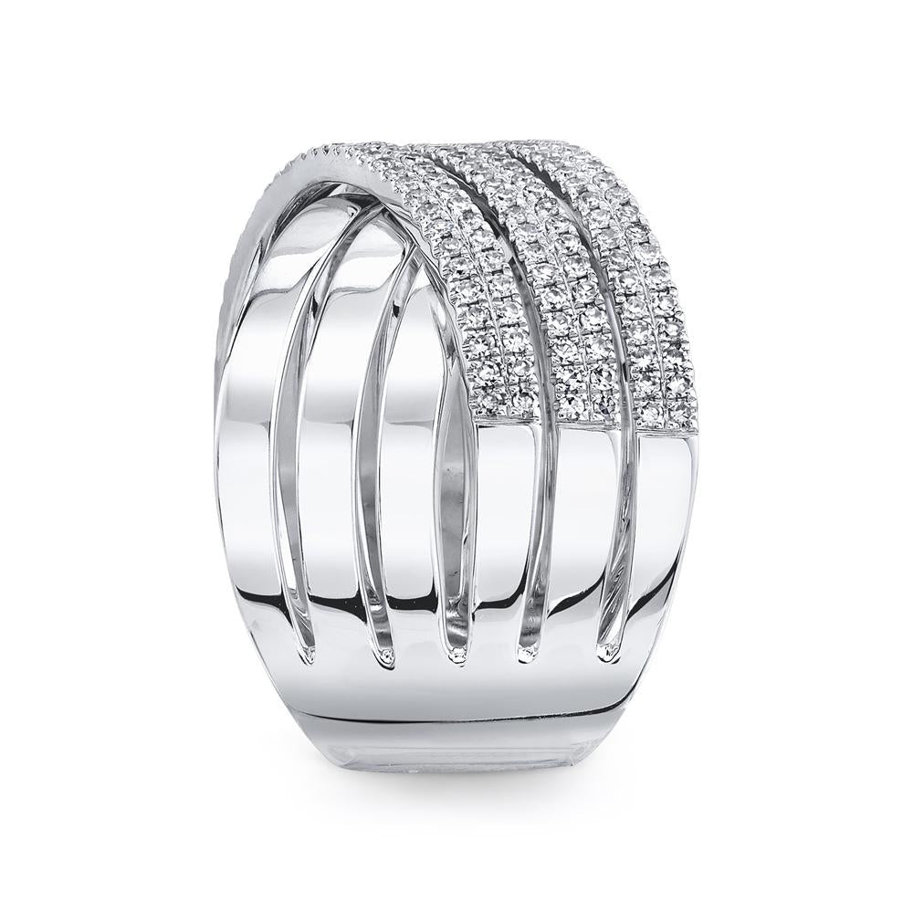 Diamond Accented Bridge Ring 14k White Gold (0.54ct)