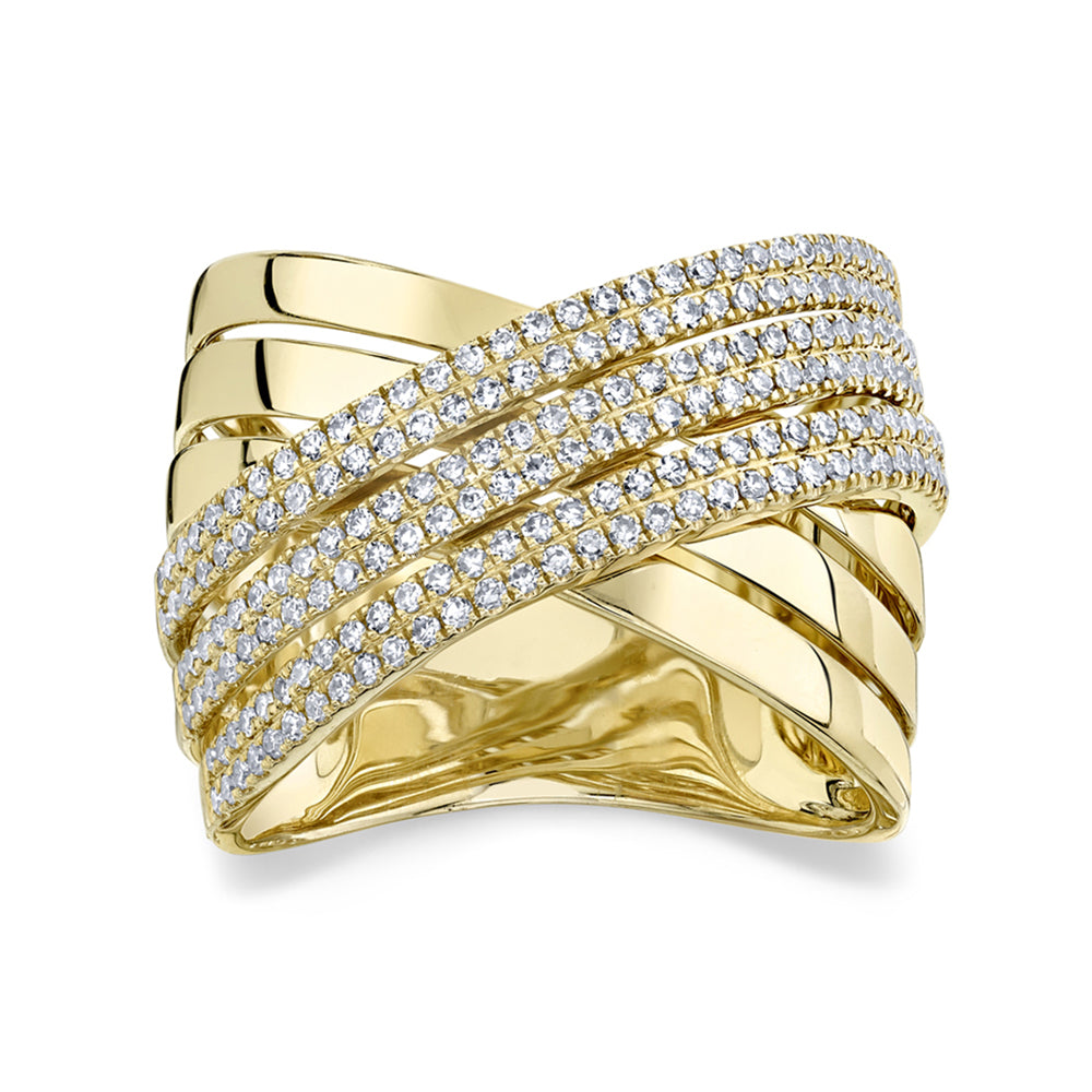 Diamond Accented Bridge Ring 14k Yellow Gold (0.54ct)