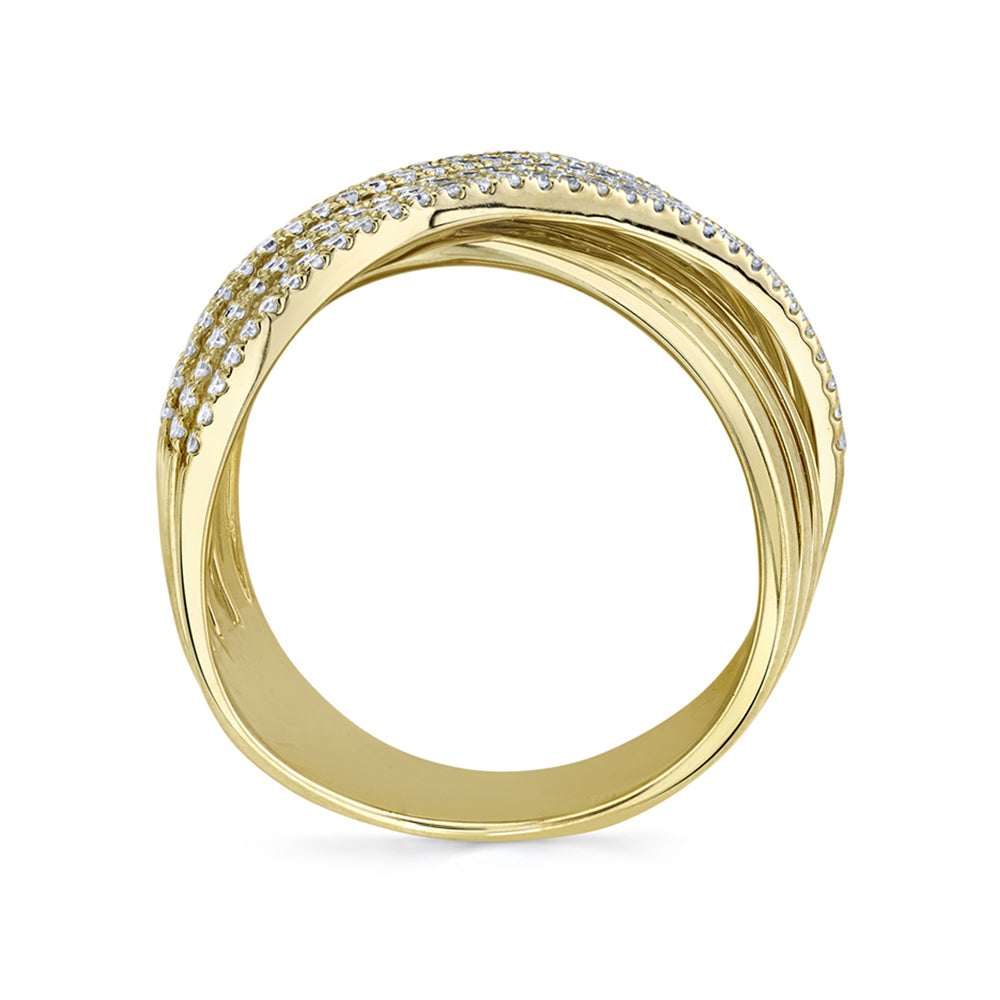 Diamond Accented Bridge Ring 14k Yellow Gold (0.54ct)