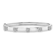 Pave Diamond Squares Bangle Bracelet 14k White Gold (0.43ct)