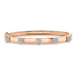 Pave Diamond Squares Bangle Bracelet 14k Rose Gold (0.43ct)