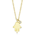 Diamond Bezel Hamsa Pendant Necklace 14k Yellow Gold (0.02ct)