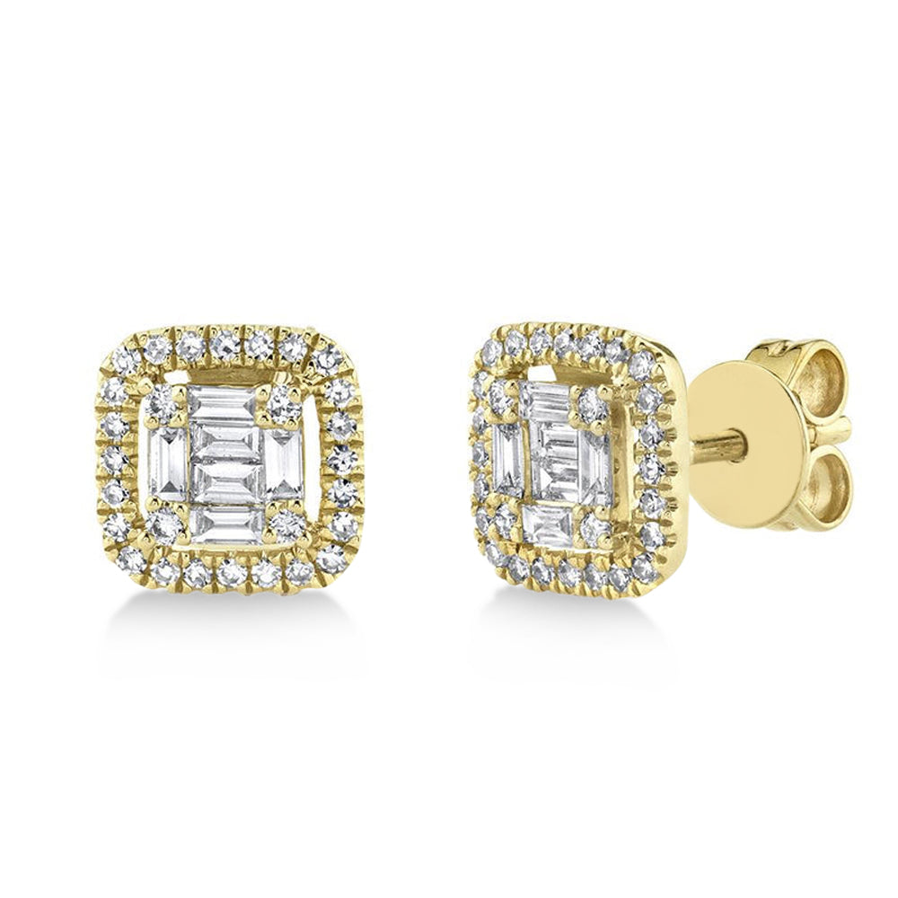 Diamond Baguette Stud Earrings 14k Yellow Gold (0.43ct)