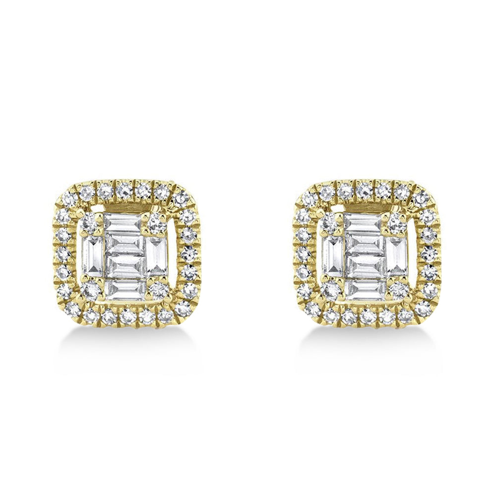 Diamond Baguette Stud Earrings 14k Yellow Gold (0.43ct)