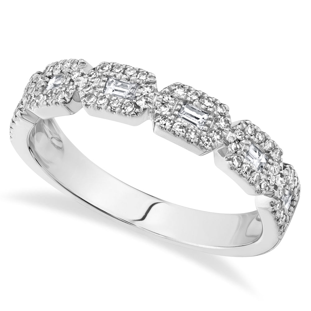 Diamond Baguette Half Eternity Ring 14k White Gold (0.46ct)