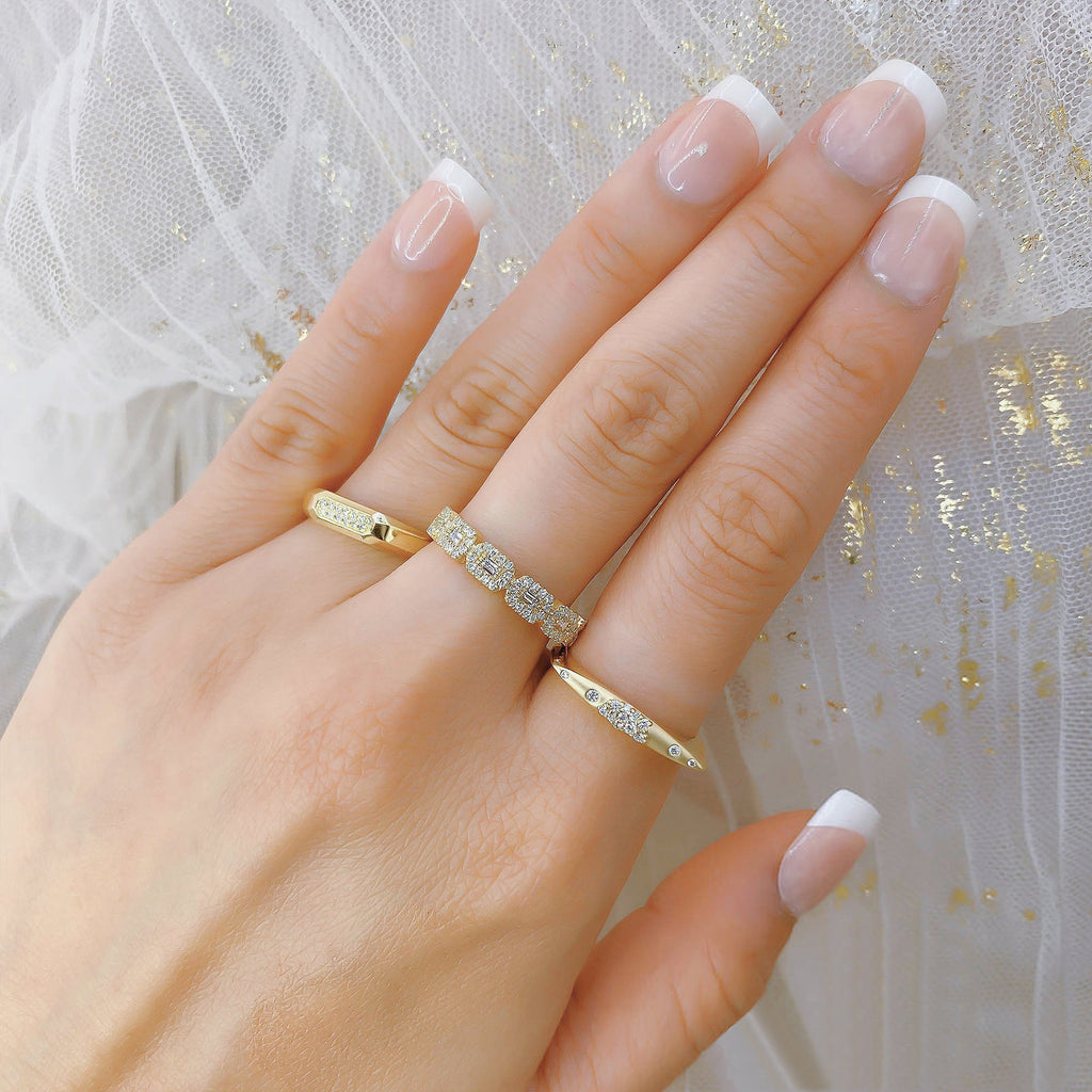 Diamond Baguette Half Eternity Ring 14k Yellow Gold (0.46ct)