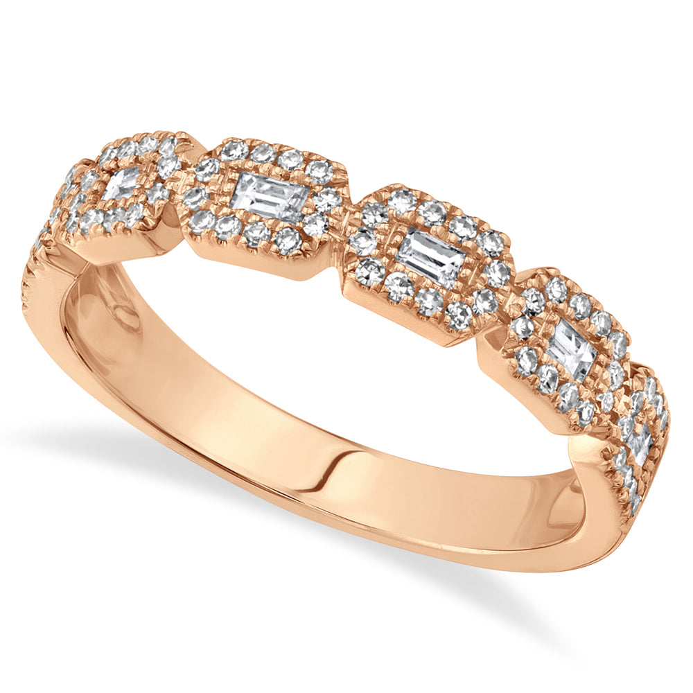 Diamond Baguette Half Eternity Ring 14k Rose Gold (0.46ct)
