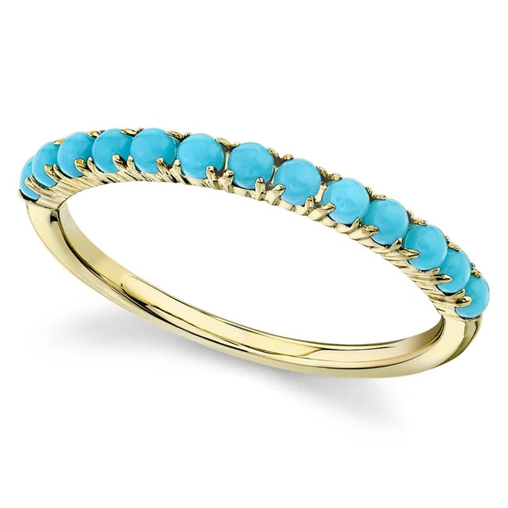 Composite Turquoise Stackable Ring Band 14K Yellow Gold (0.50 ct)