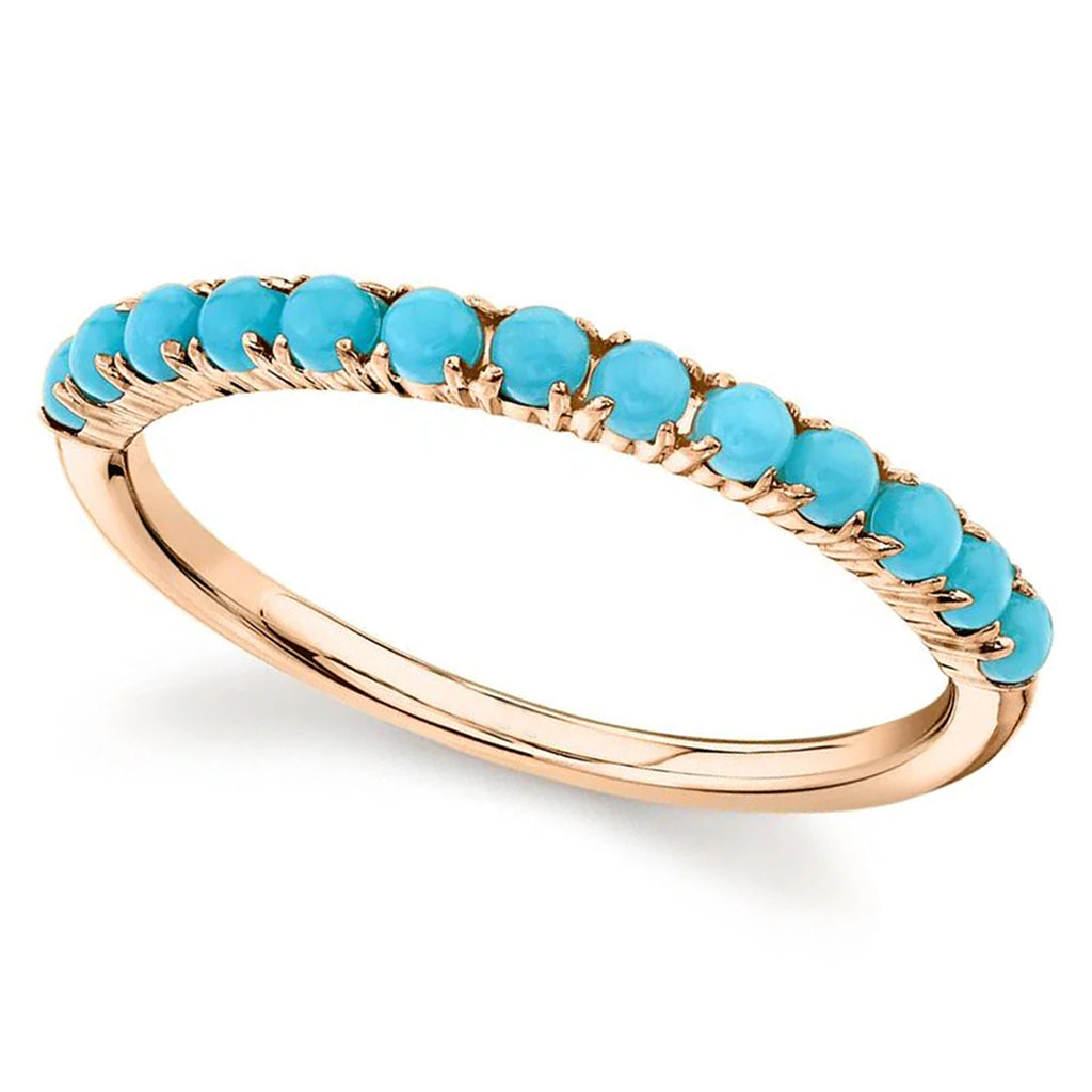 Composite Turquoise Stackable Ring Band 14K Rose Gold (0.50 ct)