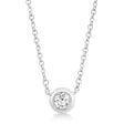 Bezel Diamond Pendant Solitare Necklace 14k White Gold (0.20ct)