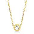 Bezel Diamond Pendant Solitare Necklace 14k Yellow Gold (0.20ct)