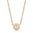 Bezel Diamond Pendant Solitare Necklace 14k Rose Gold (0.20ct)