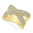 Diamond X Statement Bridge Ring 14k Yellow Gold (0.95ct)