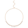 Pear Diamond Dangle Station Necklace 14k Rose Gold (2.12ct)
