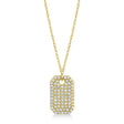 Diamond Dog Tag Pendant Necklace 14k Yellow Gold (0.90ct)